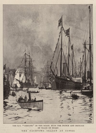 The Yachting Season at Cowes by Charles Edward Dixon